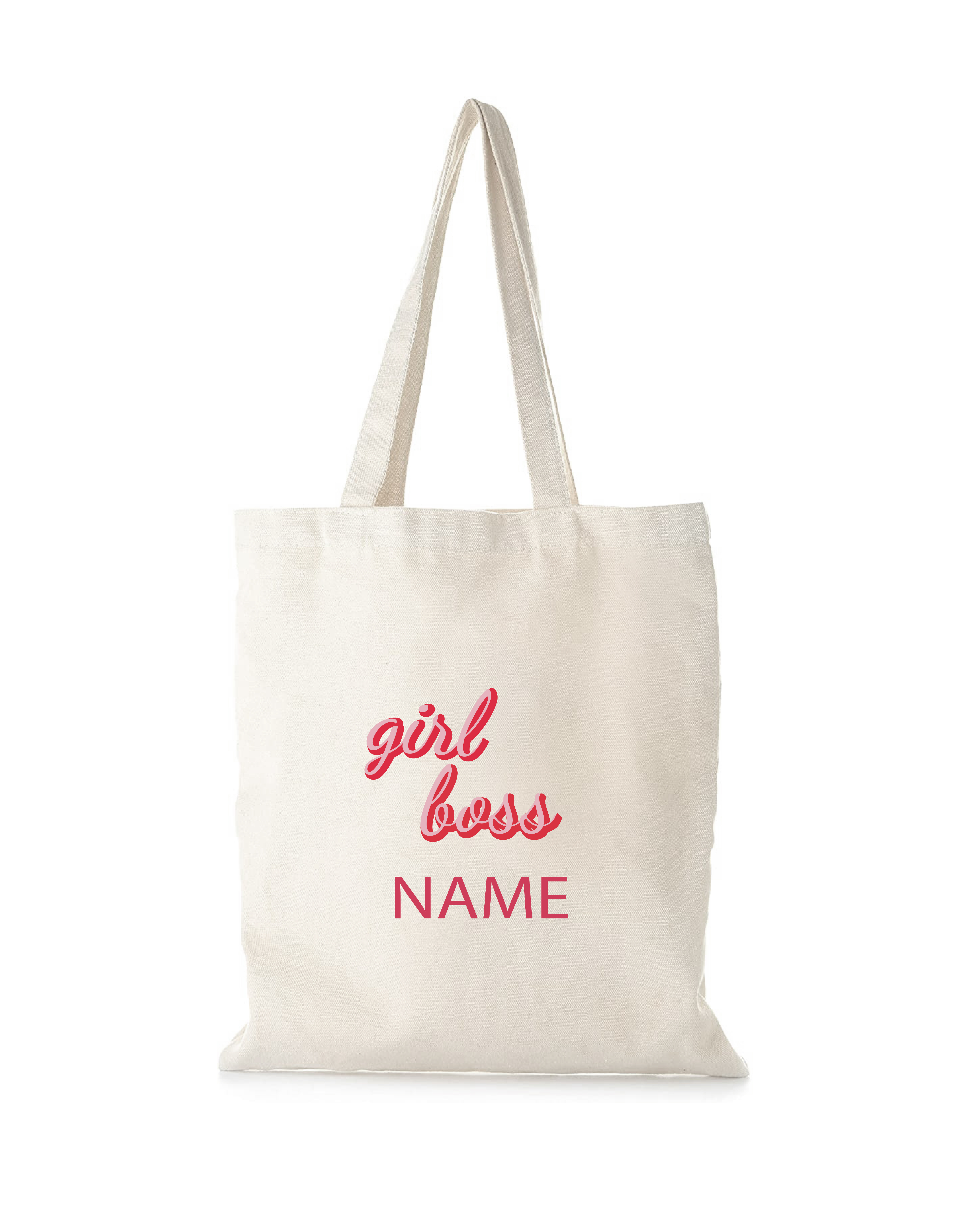 Personalised Girl Boss Cotton Eco-friendly White Tote Bag